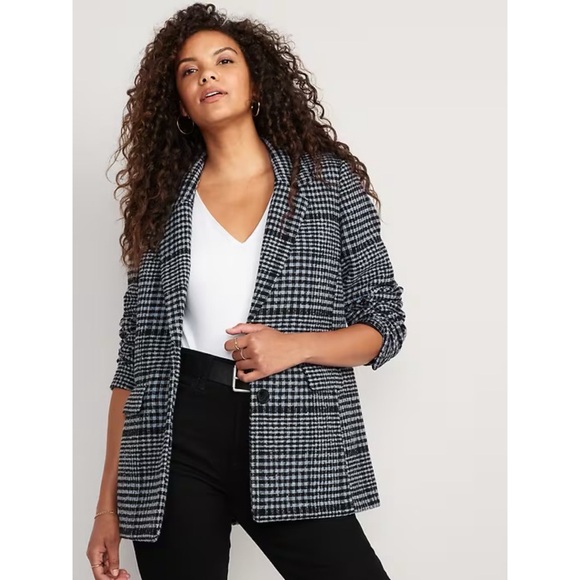 Old Navy Jackets & Blazers - Old Navy Oversized Plaid Soft-Brushed Tweed Blazer size XXL Tall